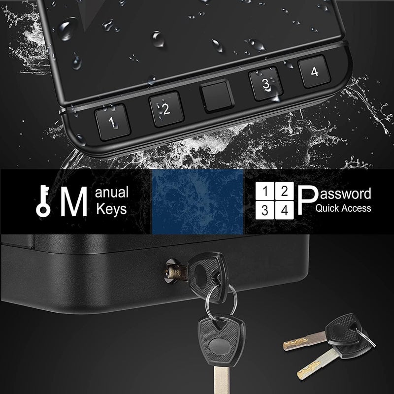 LANGGER V Gun Safe for Pistol, Quick Access Handgun Safe Firearm Lock Box, Gun Case for Home/Car/Travel - Image 3
